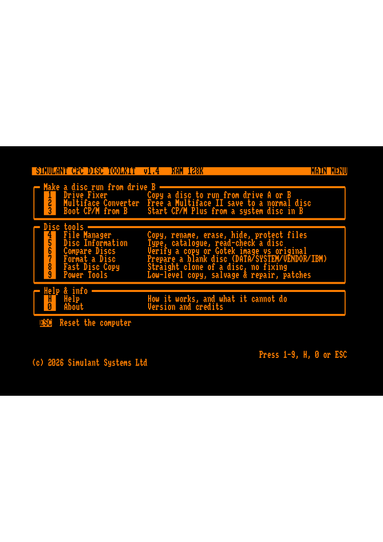 Simulant CPC Disc Toolkit Simulant CPC Disc Toolkit